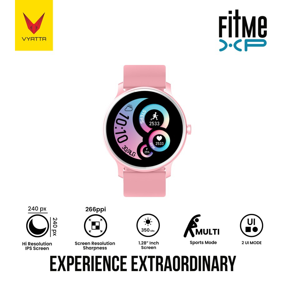 VYATTA Fitme XP Smartwatch - Custom Watch Face, Full Touch, IPX7