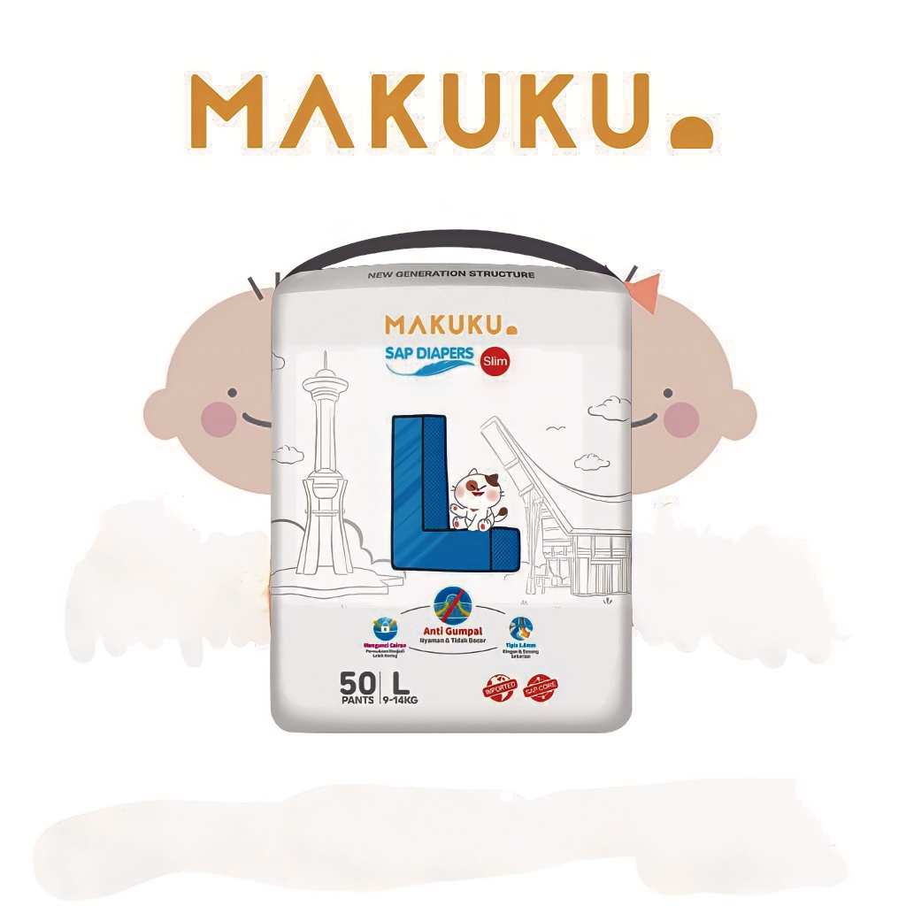 MAKUKU Sap Diapers Pants slim M52/L50/XL48/megapopok