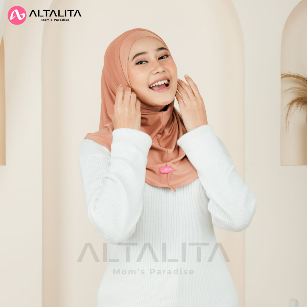 Altalita - Jilbab Sport Instan Helma Lubang Telinga Masker Headset Earphone Kacamata Bahan Jersey Premium Cocok untuk Olahraga Volly Futsal Senam dan Sehari-hari