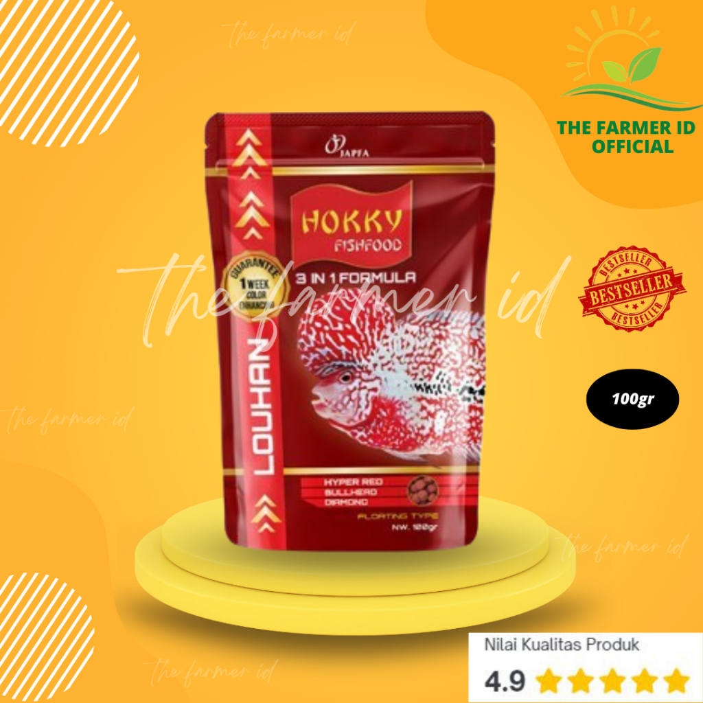 Hokky Louhan 100 Gram - Pelet Pakan Ikan Louhan - Pilih Varian