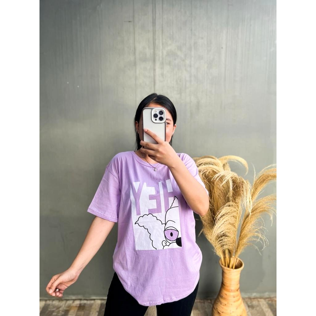 HEY TSHIRT l BAJU KAOS TUMBLR TEE KAOS WANITA OVERSIZE POLOS COTTON COMBED 30'S KOREA FASHION