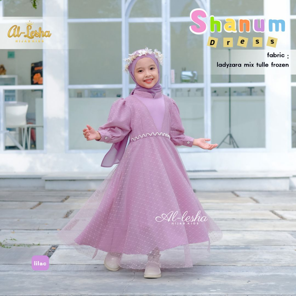 Shopashop Solo Baju Couple Moms &amp; Kids Shanum Dress Lebaran 2023 Ibu &amp; Anak Perempuan