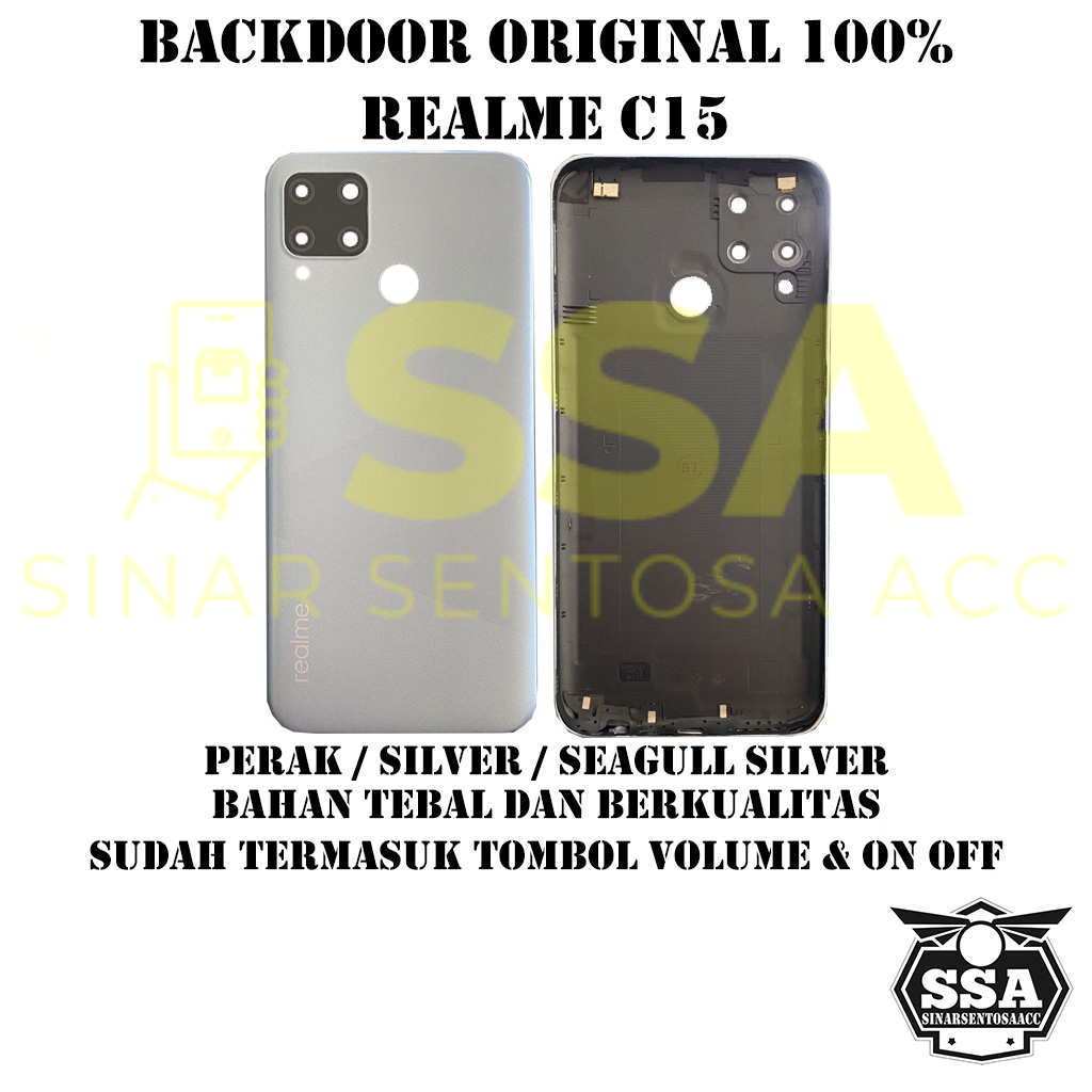 Backdoor Original 100% Realme C15 Tutup Baterai Tutup Belakang Backcover Back cover Real Me C 15 RealmeC15