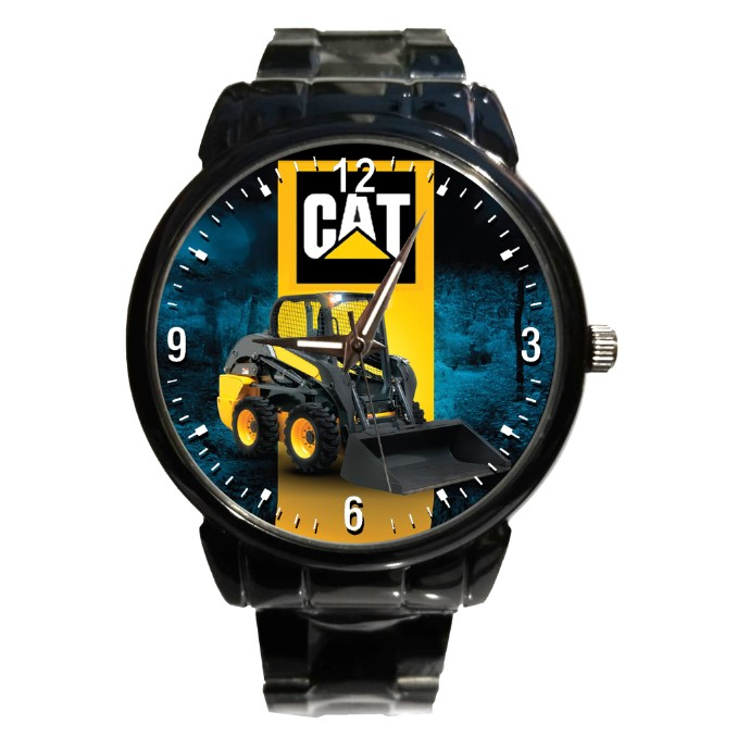 Jam Tangan Pria Stainless Baru - Custom Logo Mini Dozer Caterpillar Cat