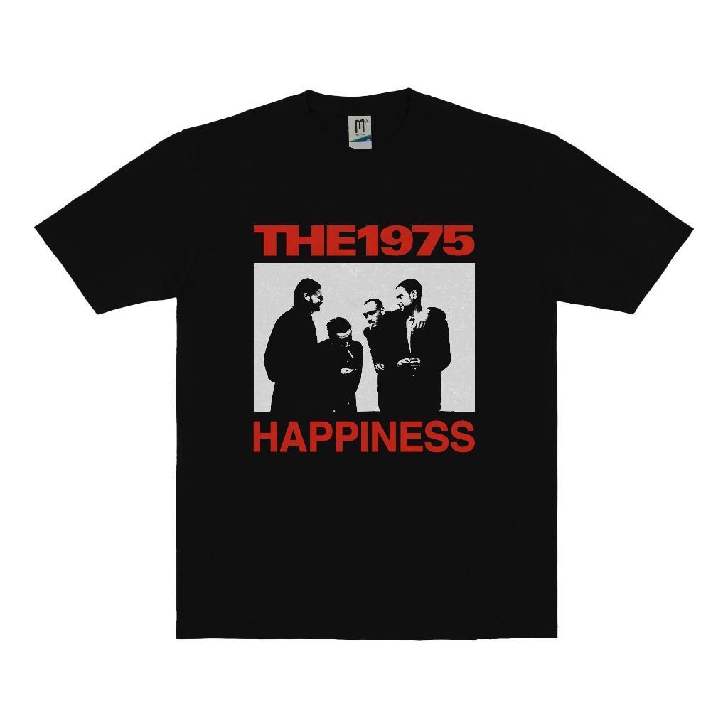 KAOS BAND THE 1975 HAPPINESS VINTAGE | T-SHIRT BAND THE 1975 | THE 1975 HITAM