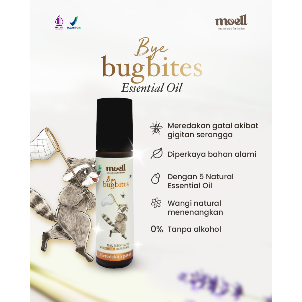 Moell Bye Bugbites Natural Essential Oil Balikpapan / Melindungi Dari Gigitan Nyamuk / BPOM