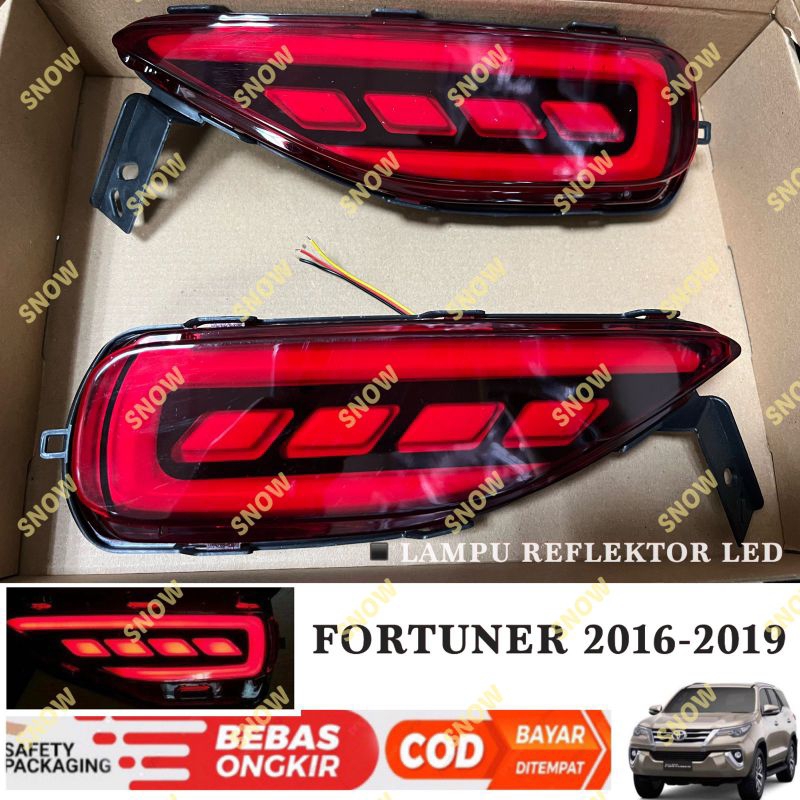 Reflektor Bumper Belakang Lampu All New Fortuner VRZ 2016 2018 2020 Mata Kucing Led