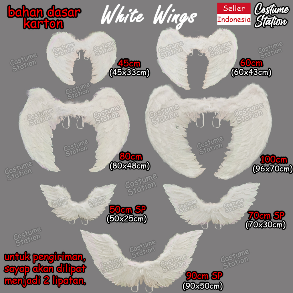 White Angel Wings / Sayap Putih Malaikat Aksesoris Pesta Kostum Halloween Party Costume