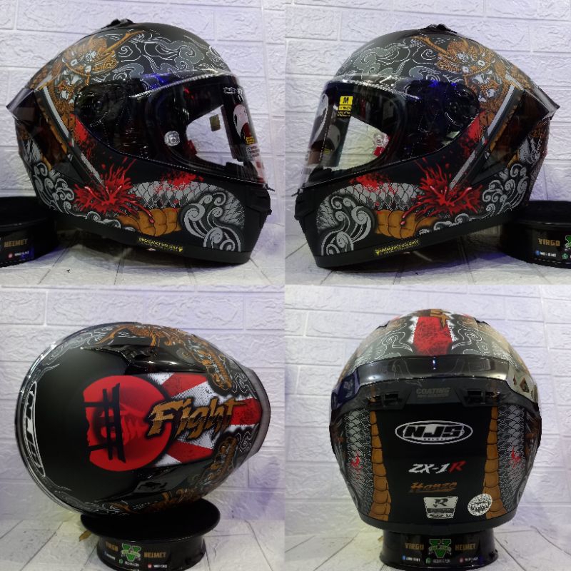 HELM NJS ZX-1 R HANZO BLACK DOFF|NJS ZX1 R HANZO