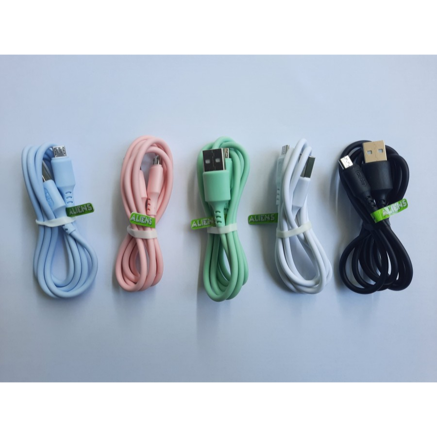 KABEL ALIENS KABEL DATA MICRO BULAT 100 CM / 1 TOPLES ISI 25 PCS / 2,4 A CABLE DATA