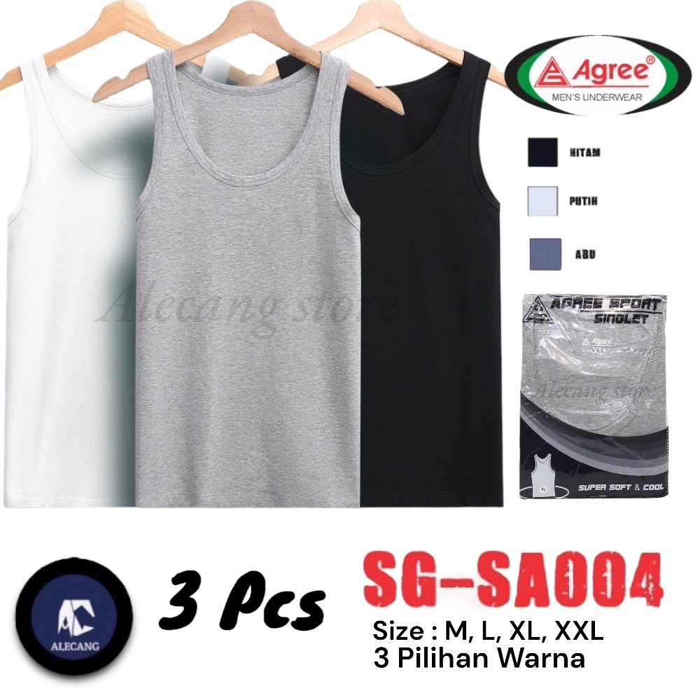 Alecang Store 3 Pcs Singlet pria dewasa agree 004