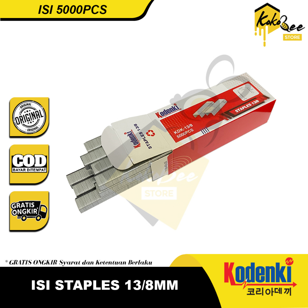 

Isi staples 13/8 mm Kodenki stapler gun manual R23 tangan anak hekter tangan tembakan manual stapler - isi tembakan steples 8mm isi 5000pcs untuk jok motor sofa kayu bingkai furniture