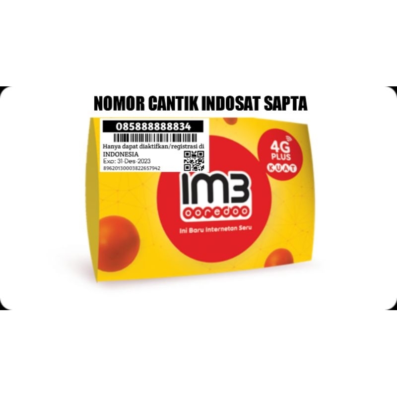 Nomor CANTIK INDOSAT SAPTA 8888888
