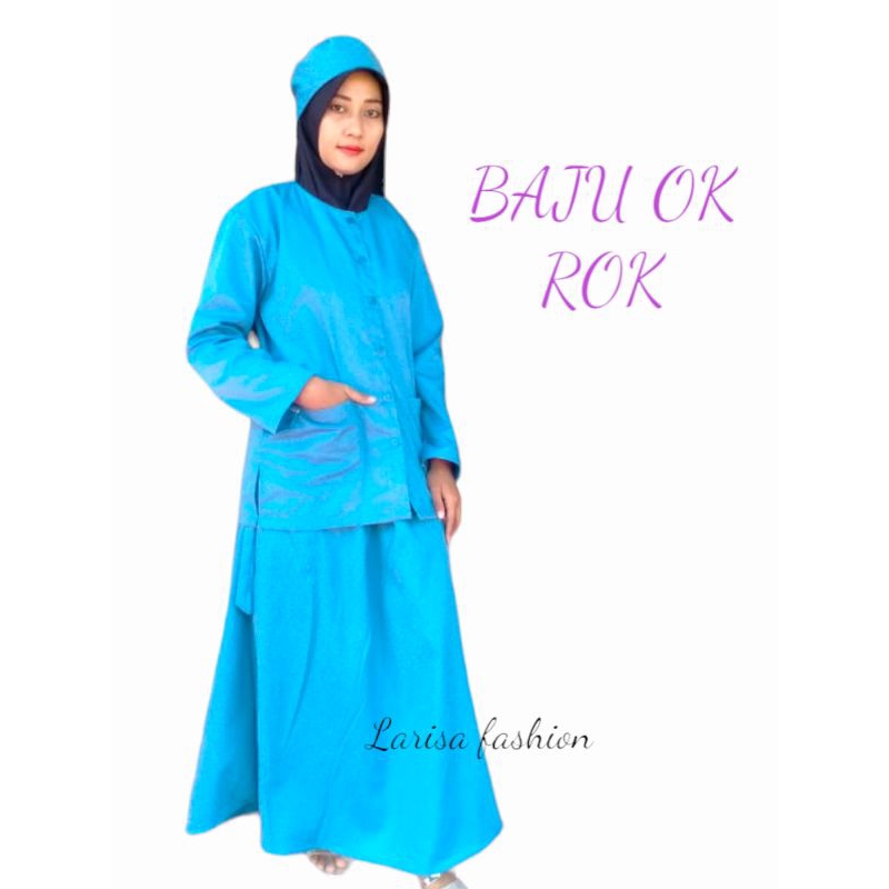 baju ok rok lengan 3/4 putih