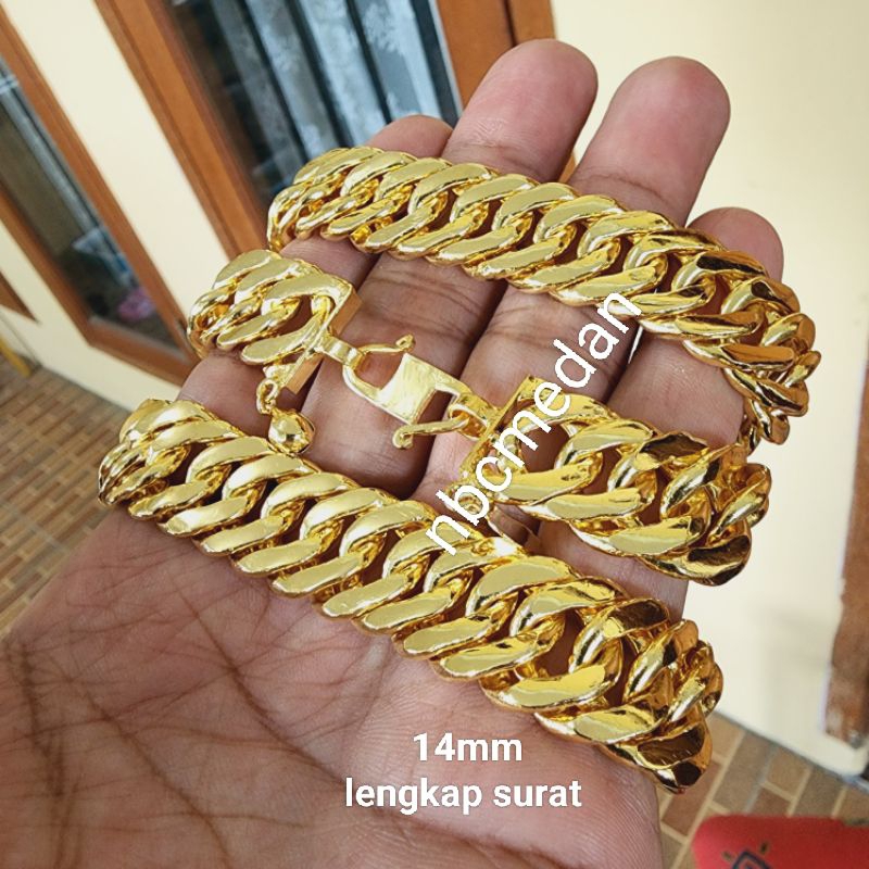 Gelang papan replika mas penang,kristal dan golden, mewah