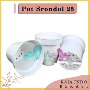 Pot Tinggi Srondol 25 Hitam Bata Putih  - Pot Tinggi Usa Eiffel Effiel 18 20 25 Pot Tinggi 15 18 20 30 35 40 50 Cm pot bunga plastik pot tanaman Pot Bibit Besar Mini Kecil Pot Srondol