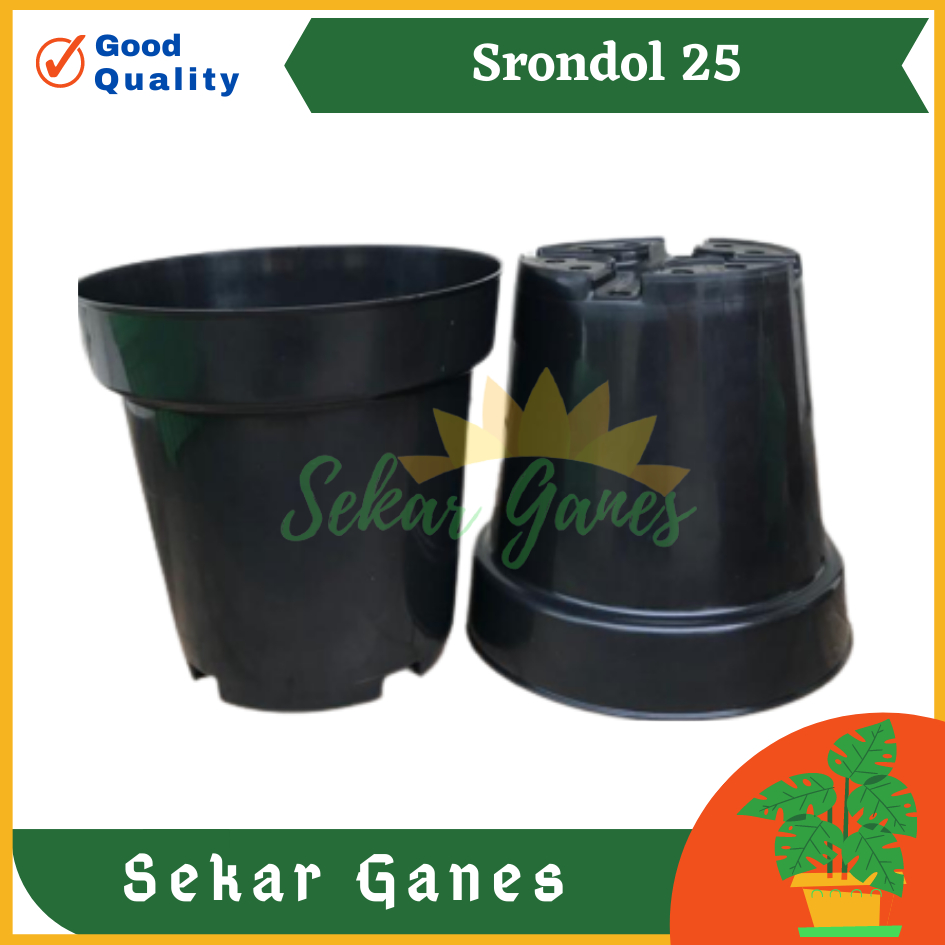 Pot Tinggi Srondol 25 Hitam Bata Putih Coklat Terracota - Pot Tinggi Usa Eiffel Effiel 18 20 25 Pot Tinggi 15 18 20 30 35 40 50 Cm pot bunga plastik pot tanaman Pot Bibit Besar Mini Kecil Pot Srondol 15