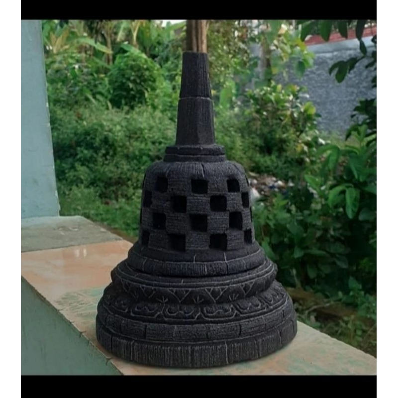 STUPA CANDI BOROBUDUR 18CM BAHAN BATU TERMURAH#PATUNG#COBEKBATUALAM#LUMPANG BATU ASLI#COBEK BATU KAL