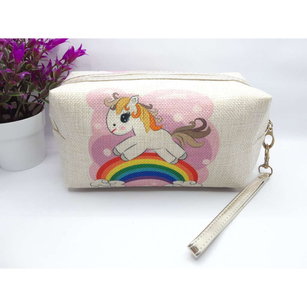 READY POUCH KOSMETIK | TAS KOSMETIK BAHAN KAIN GONI | TAS MAKE UP WANITA