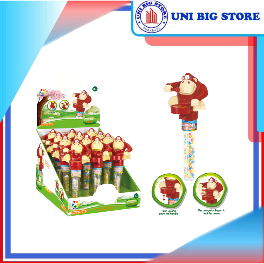 

JUQI Drumming Monkey Candy Toys 8 gr Permen Mainan Monyet Drum