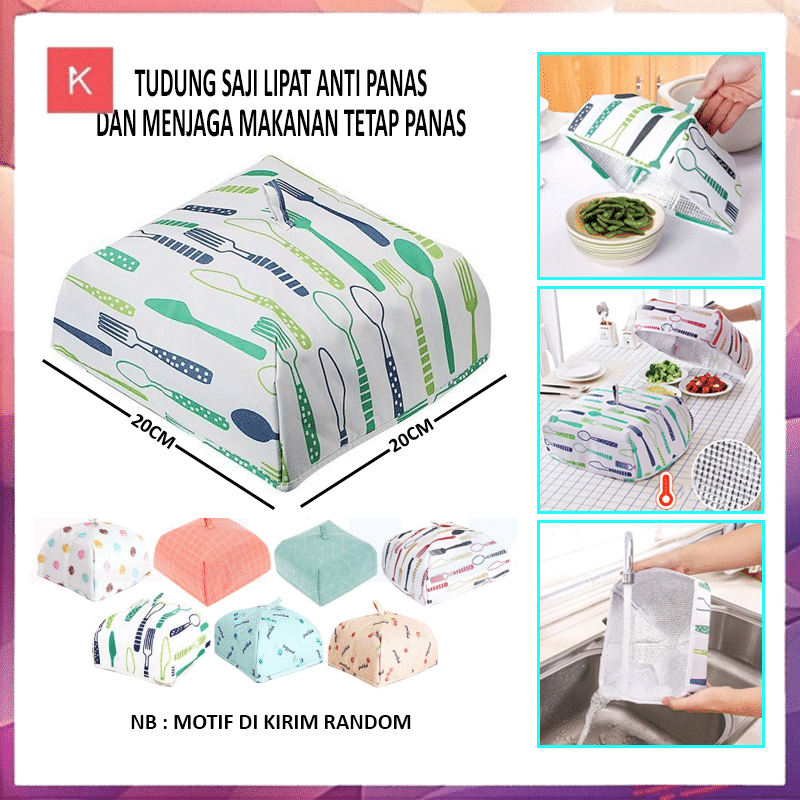 ANG TUDUNG SAJI LIPAT ALUMINIUM FOIL TAHAN PANAS / PENUTUP LAUK MAKANAN DAPUR TAHAN PANAS