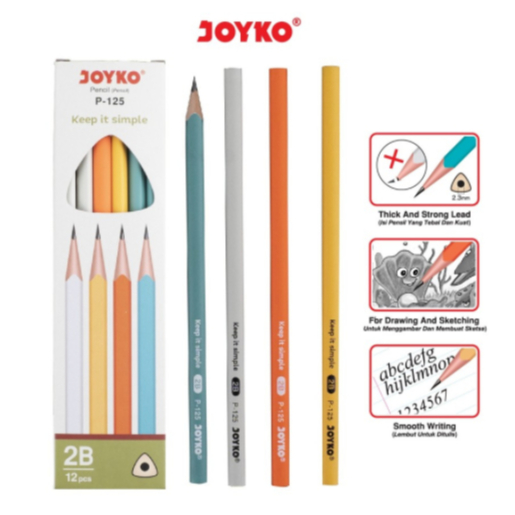 

( DAPAT 1 LUSIN ) Pensil / Pencil 2B Joyko P-125 / P 125