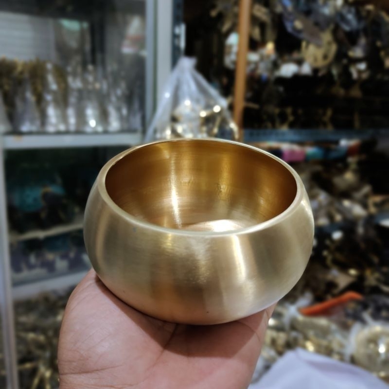 Instrumen Singing Bowl Gold 10cm for Meditation