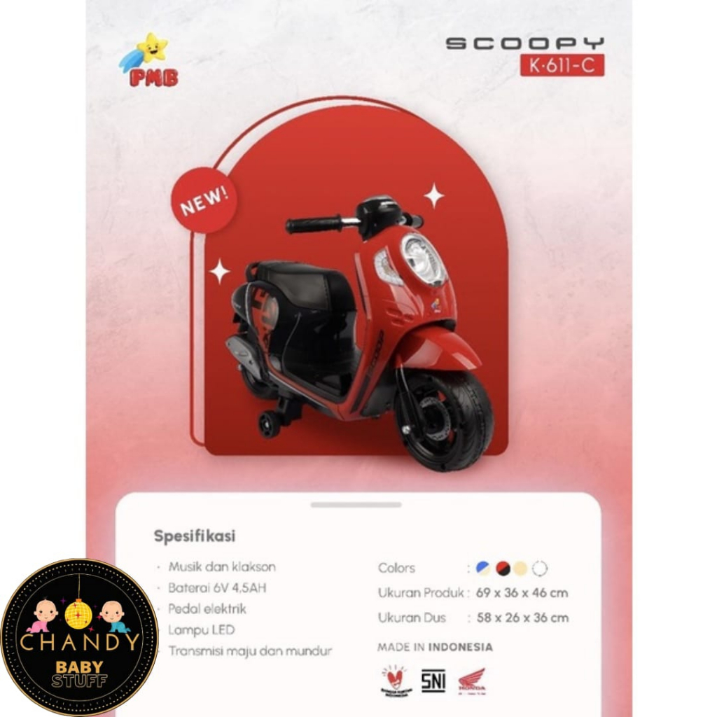 MAINAN MOTOR AKI ANAK PMB K 611C HONDA SCOOPY