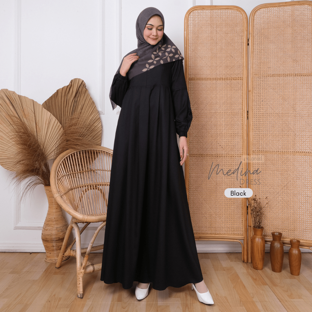 KUPNAD Gamis Premium Polos Katun Madina adem nyaman - Medina Dress by KUPNAD bikin kamu terlihat cantik