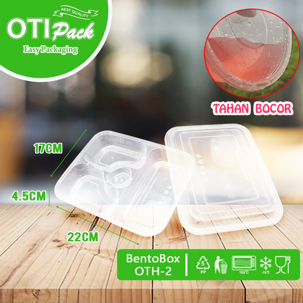 BISA RETUR! Thinwall tray Bento box 3 4 sekat Tempat Makanan Plastik / Food Container OTH-2 OTIPACK