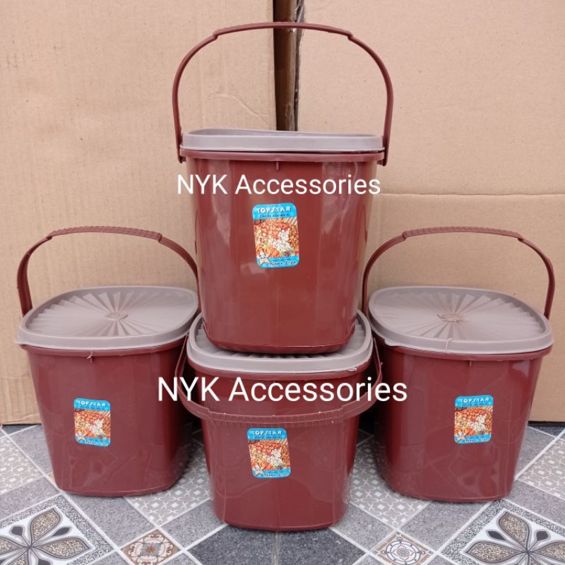 NYK Toples segi KRISTAL 2,5 kg/Toples tenteng/Toples gagang/Toples es