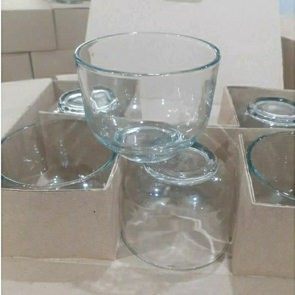 Gelas kaca Untuk Lebaran 6Pcs (PBA-06) Diameter 7.5cm Tinggi 6cm / Gelas Teh / Gelas Kopi / Gelas Mu