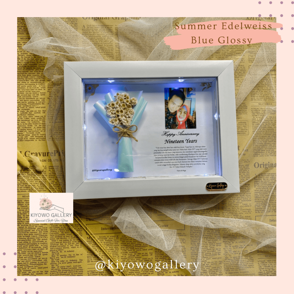 Flower In Frame 3D + LED Lampu Tumblr | Kado Ulang Tahun | Kado Wisuda | Kado Pernikahan | Kado Anni