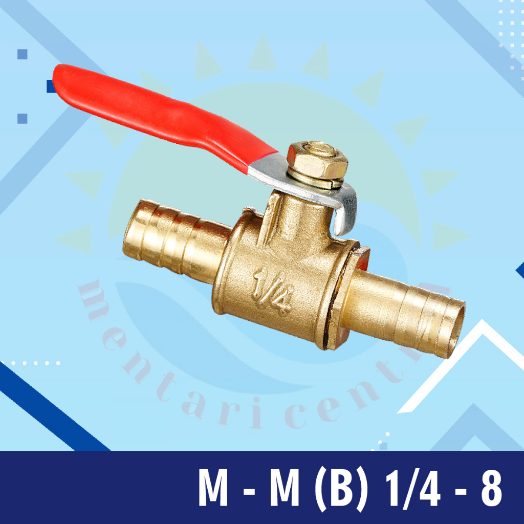 BALL VALVE / STOP KRAN / KERAN KUNINGAN male to male M-M 1/4 (B)