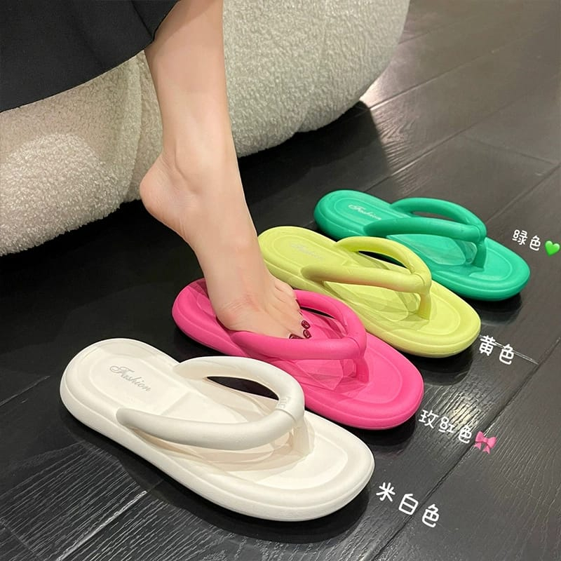 CUCI GUDANG GROSIRTAS TG1605 Sandal Jepit Jelly Wanita Sandal Wanita Karet Lembut Elastis Non-slip Sandal Karet Wanita Import Motif Pita Bear
