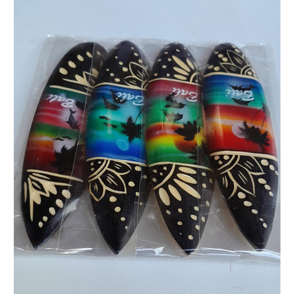 1 paket Magnet tempelan kulkas Surfing lukis isi 4pcs hiasan kerajinan tangan