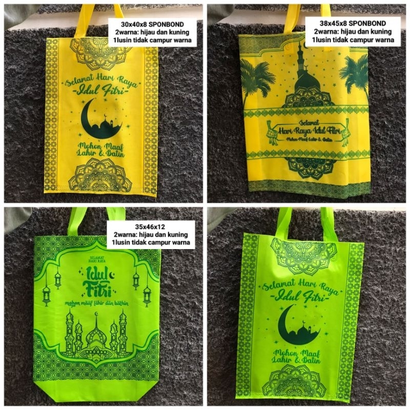 [LUSIN/12PCS] Tas sponbond/ goodie bag RAMADHAN/ Tas hari raya lebaran