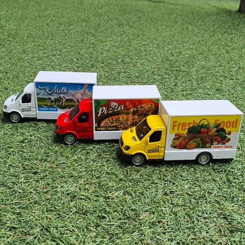 Mainan Diecast Mobil Truk Box Die-cast Metal Modern city Miniatur Mobil Mobilan Truks Box