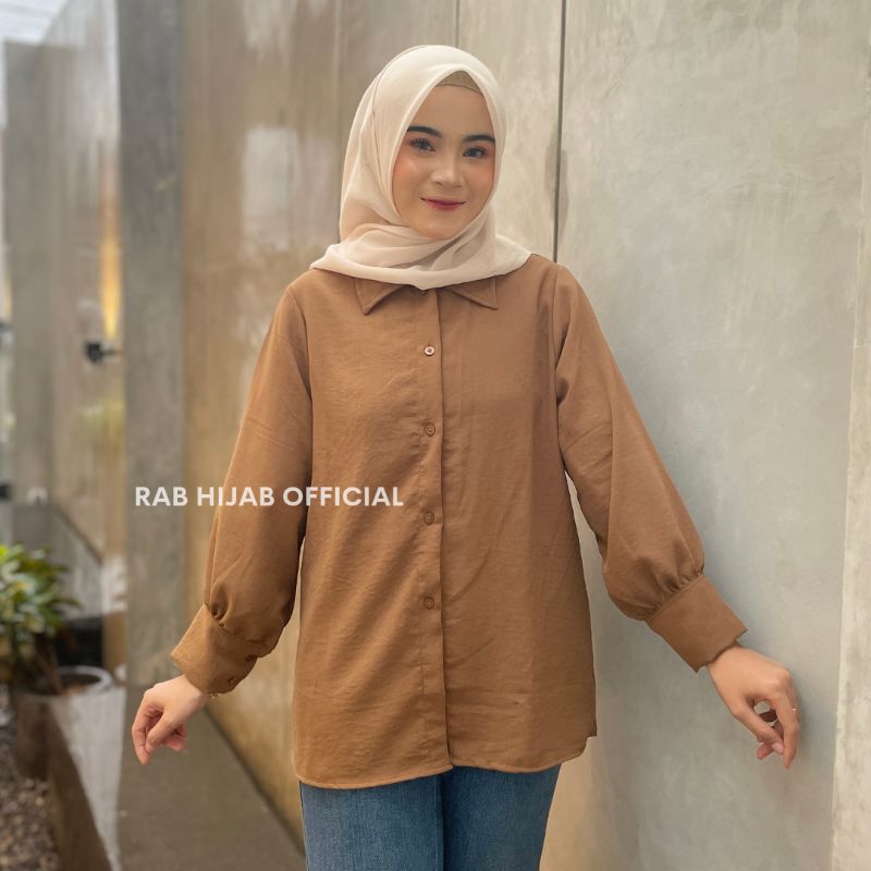 Kintan Blouse Atasan Kemeja Basic Polos Wanita Crinkle Airflow Premium