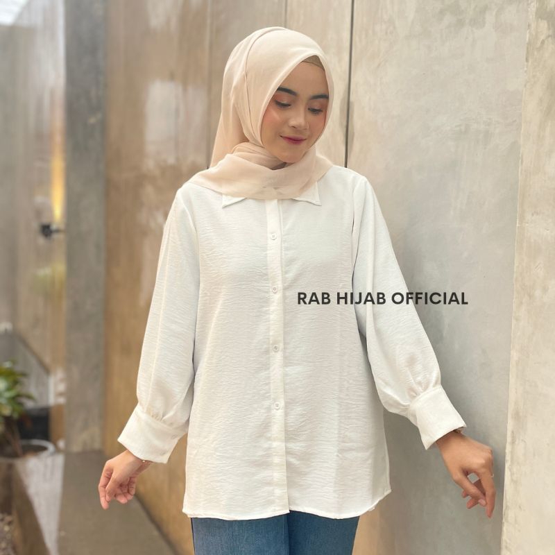 Kintan Blouse Atasan Kemeja Basic Polos Wanita Crinkle Airflow Premium