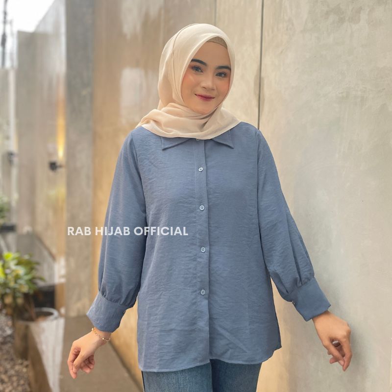 Kintan Blouse Atasan Kemeja Basic Polos Wanita Crinkle Airflow Premium