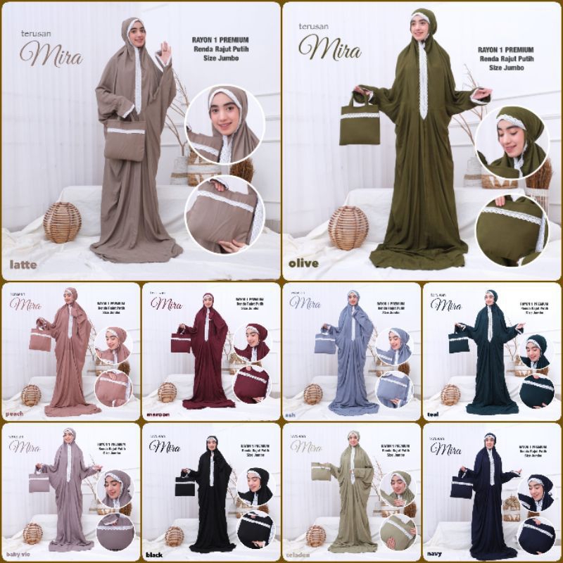 MUKENAH TERUSAN MIRA || CS MUKENAH RAYON PREMIUM || MUKENAH DEWASA JUMBO