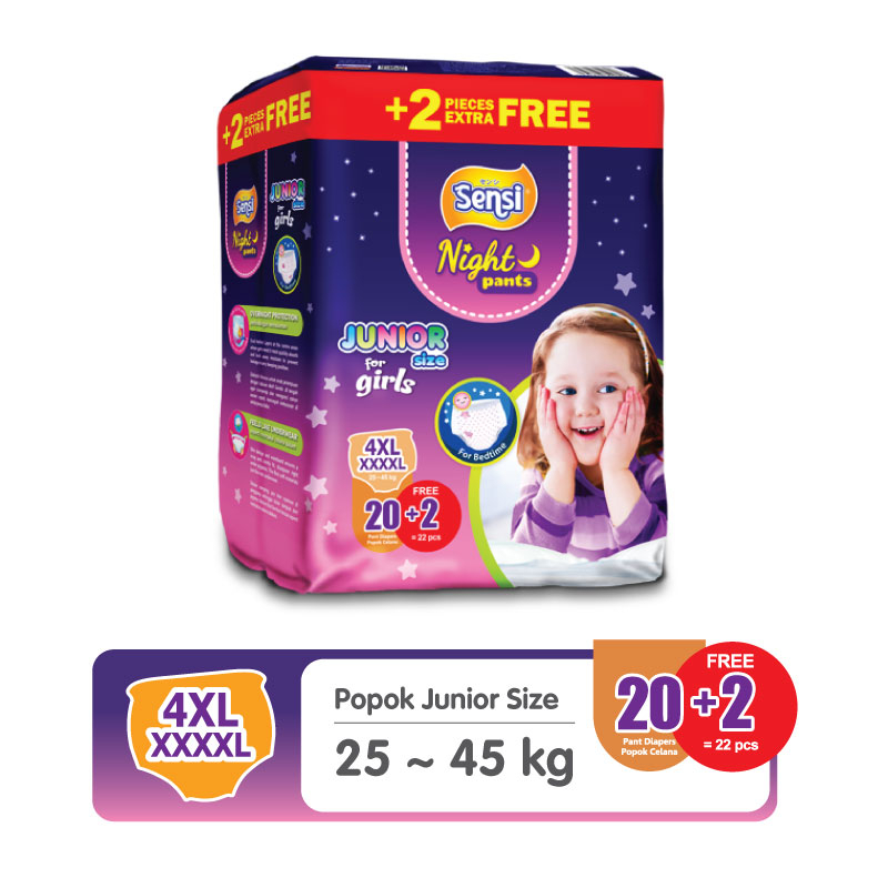 SENSI NIGHT PANTS GIRLS 4XL20 - Popok Junior