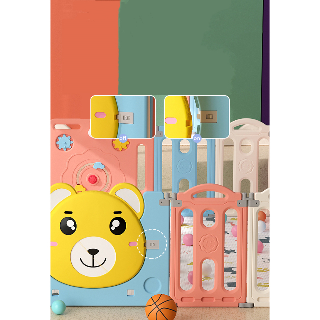 BEAR COLOURFUL PLAYFENCE BABYBLISS SNI PL40