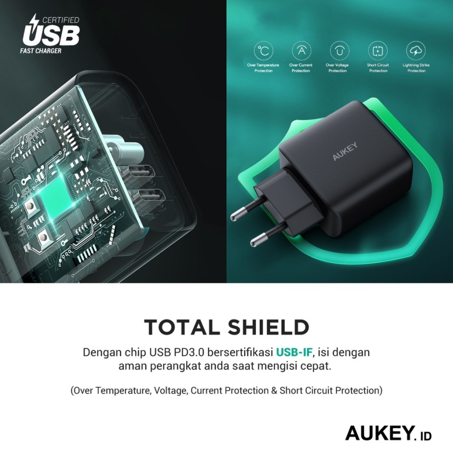 Aukey PA-B4T Omnia II Duo Series Charger USB-C PD 45W PPS