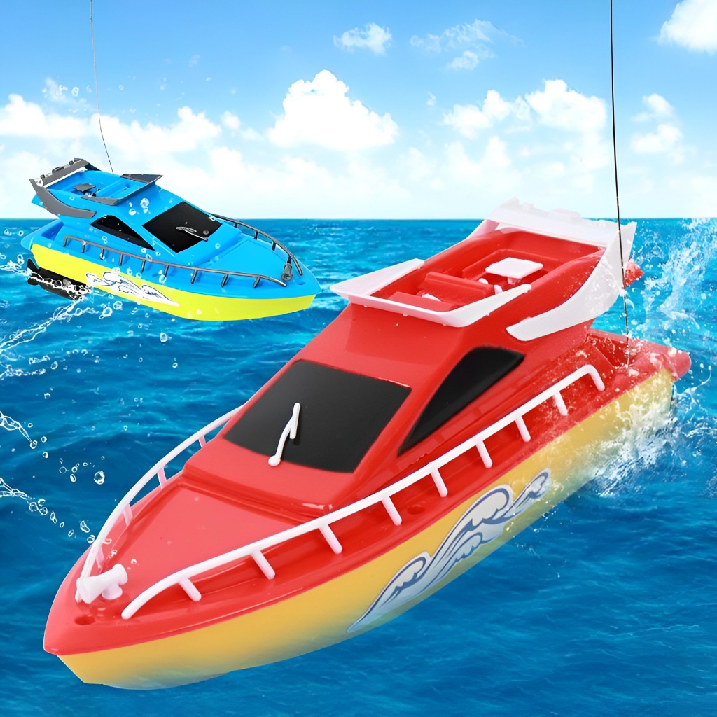 RC Speed Boat Mainan Kapal Remote Control Anak Laki Laki 3-4-5-6-7 Tahun | Hadiah Ulang Tahun Anak Cowok