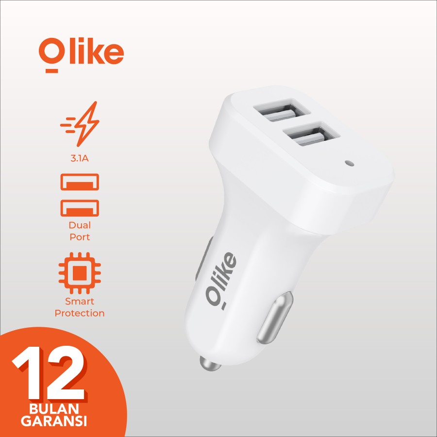 Olike R11 Small Car Charger Dual USB 3.1A Max Smart Protection Murah