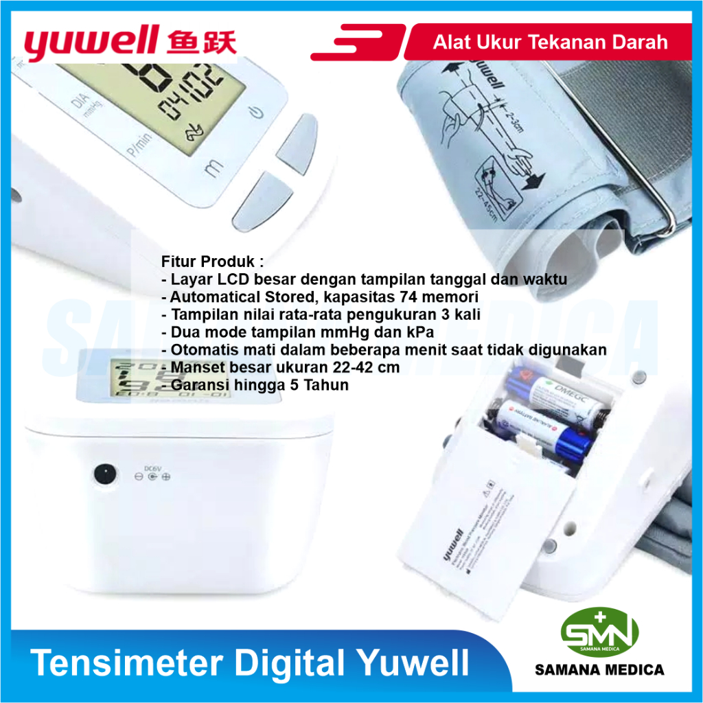 Tensimeter Digital Yuwell YE660B Alat Ukur Tekanan Darah dan Detak Jantung Yuwell