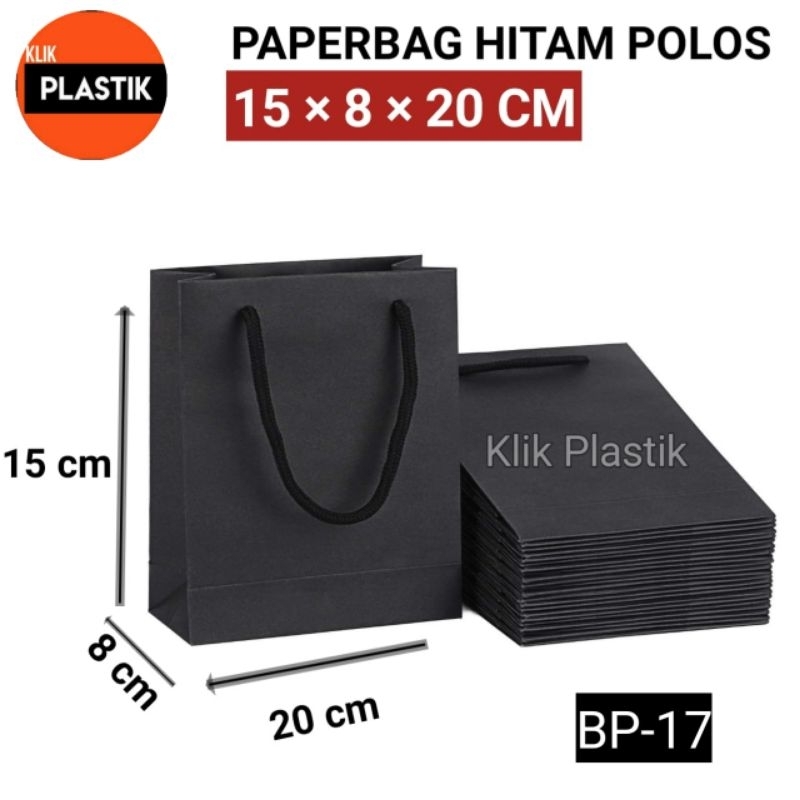 

ISI 12 BIJI paper bag hitam kecil murah bp17 | tas kertas | paperbag polos kantong