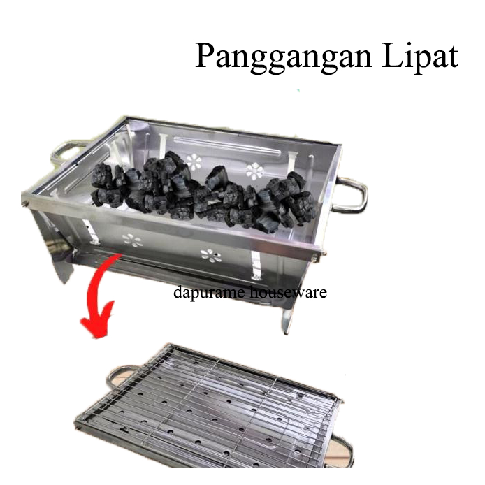 PANGGANGAN ARANG STAINLESS / PANGGANGAN LIPAT / PANGGANGAN BBQ